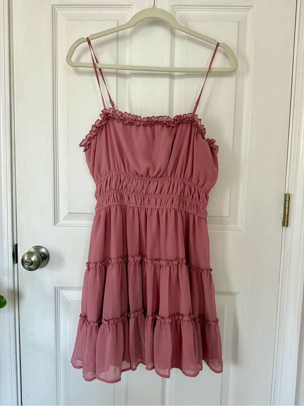 Trixxi Dusty Rose Pink Ruffle Dress